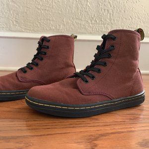 Dr. Martens Women's Burgundy Canvas Boots size 7